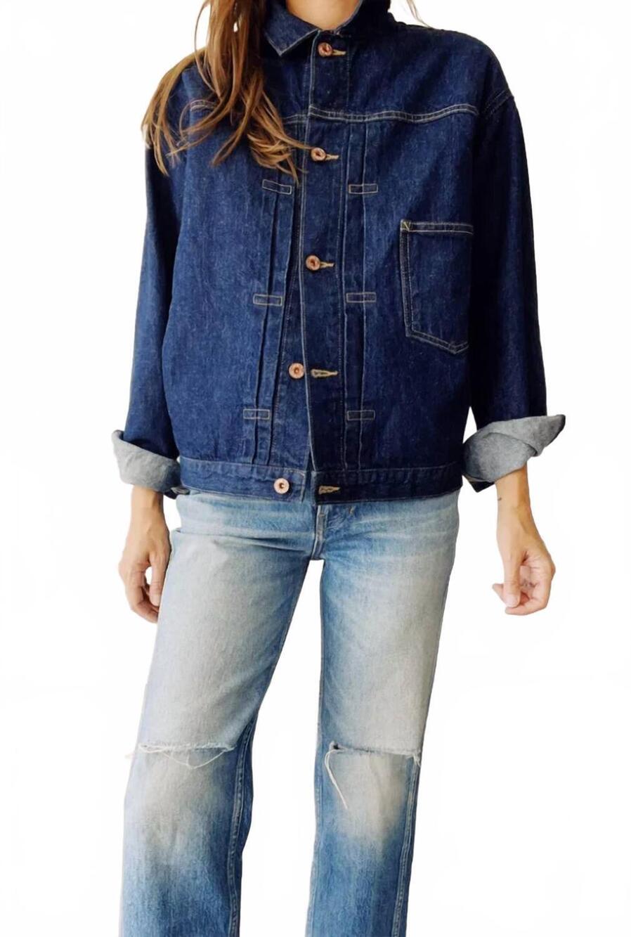 NEW HEY GANG denim jacket in rinse